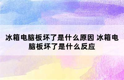 冰箱电脑板坏了是什么原因 冰箱电脑板坏了是什么反应